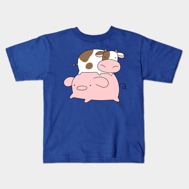 Pig and Little Cow Kids T-Shirt by saradaboru